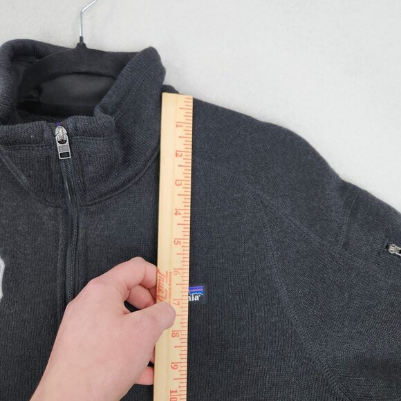 Patagonia Sweater Womens Large Black Half Zip Better Sweater Pullover Jacket - Picture 5 of 11